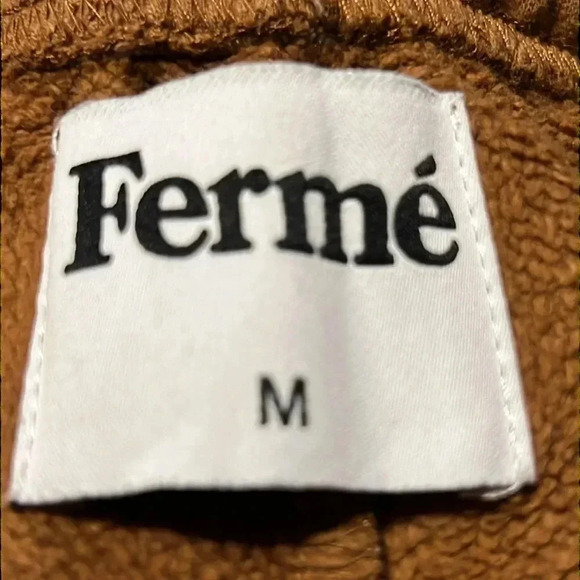 Ferme’ sweatpants women’s Md pockets drawstring thick soft camel loungewear Y2K - Picture 9 of 10
